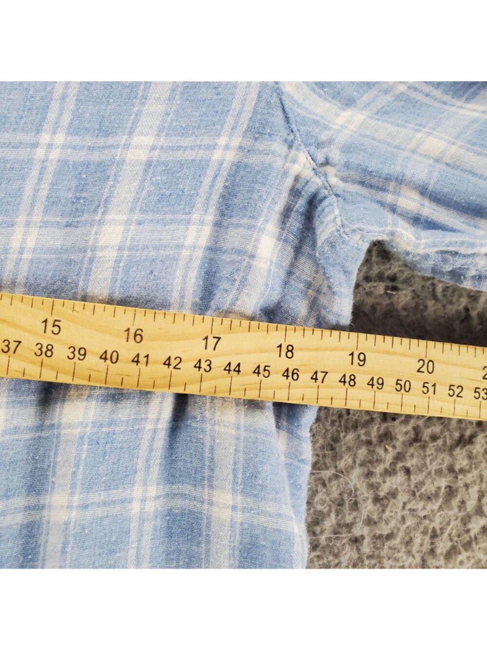 J. Jill Top Womens Small Blue Plaid Cotton Long Sleeve Button Up - Picture 7 of 10